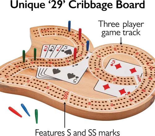Vista 4 de Mainstreet Classics juego de Cribbage tradicional, de madera, 29 pulgadas (versión US)