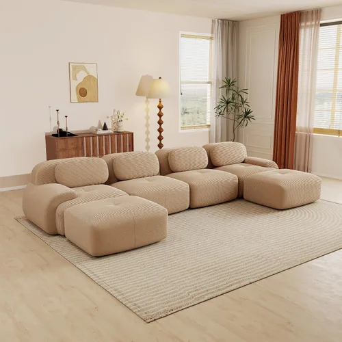 Vista 15 de Sofás seccional modular de 80" sin huesos modernos para sala de estar, juego de sofás comprimidos de 2 plazas con asiento profundo, sin necesidad