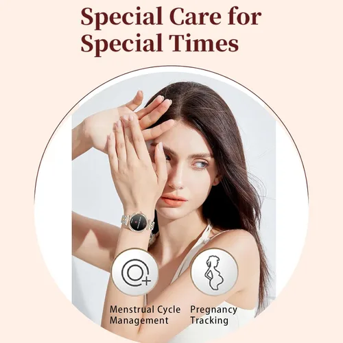 Vista 4 de Yihou Relojes inteligentes para mujer, rastreador de actividad física con diamantes, modos multideportivos, monitor de frecuencia cardíaca