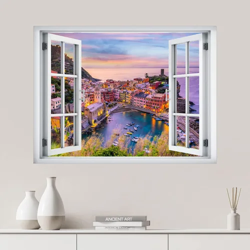 Vista 29 de SIGNWIN Adhesivo de pared removible/mural de pared para ventana, vegetación exuberante y árboles iluminados por el sol, fotografía, realismo