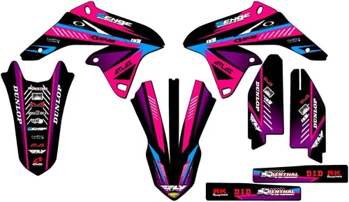 Vista 7 de 2010-2018 RMZ 250 Surge Black Senge Kit de base gráfica compatible con Suzuki