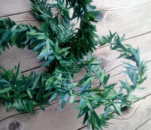 Vista 8 de Mini Wild Leaves Greenery Garland 6 Ft Length