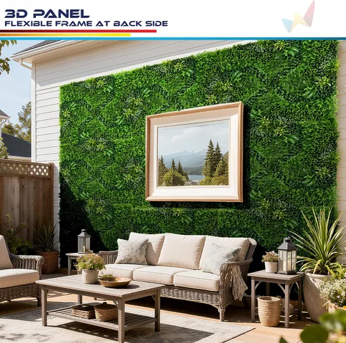 Vista 6 de Windscreen4less 1 panel artificial de boj de 40 x 40 pulgadas, decoración de pared verde hierba sintética para decoración de interiores y Panel 3D