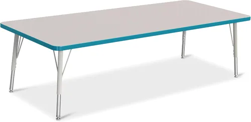 Vista 47 de Berries Mesa rectangular para actividades, altura E, Gris/Negro/Negro, 1