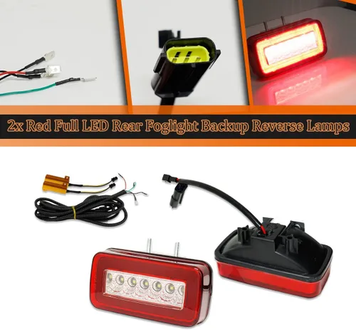 Vista 3 de ADIIL Kit de 2 luces LED 3 en 1 con lente roja de respaldo, reversa y antiniebla para Mercedes Benz W463 Clase G 1986-2018, G500, G550, G55, G63 AMG