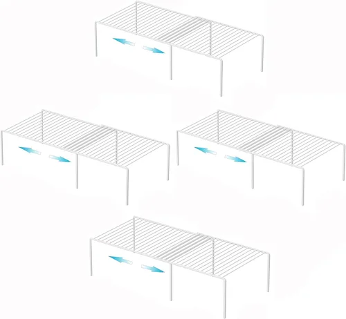 Vista 12 de iPEGTOP Organizador de armario de cocina expandible, 2 piezas ajustables para congelador, estante de alambre de almacenamiento de alambre a prueba
