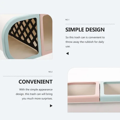 Vista 9 de Zerodeko Cubo de basura doble de plástico para cocina, 2 compartimentos, cubo de basura clasificado para reciclaje, para el hogar, cocina, baño