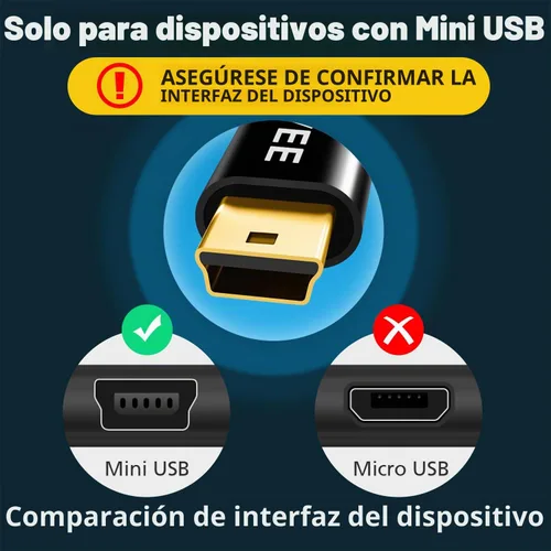 Vista 2 de AGVEE Cable USB-C a Mini USB de 1 pie, puntas terminales chapadas en oro, cable trenzado duradero Mini-B de 5 pines a Tipo-C para carga y datos OTG