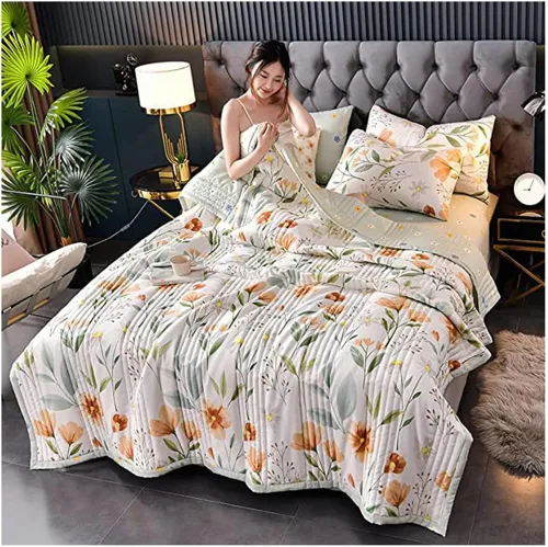 Vista 3 de ZTGL Edredón de verano fino, ligero, acolchado alternativo al plumón, manta de cama suave y ligera para todas las estaciones, lavable a máquina, A