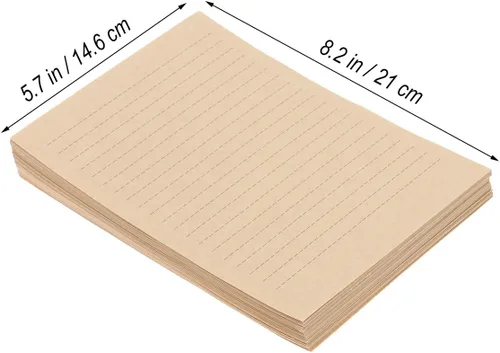 Vista 4 de TOYANDONA 100 hojas de papel de estraza vintage de papel estacionario A5 con forro de papelería para escribir letras personalizadas, poemas