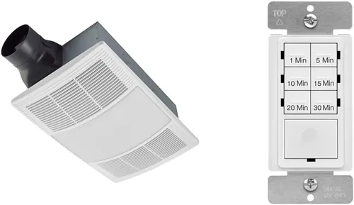 Vista 8 de Broan-NuTone PowerHeat - Extractor de baño, calentador, luz y temporizador de cuenta regresiva Enerlites