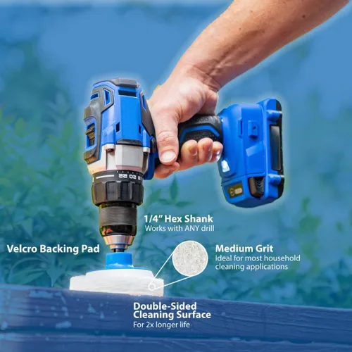 Vista 8 de RotoScrub Juego de 7 cepillos de taladro para limpieza profunda, resistente a los arañazos, baño, horno, encimeras, fregaderos, espuma de jabón