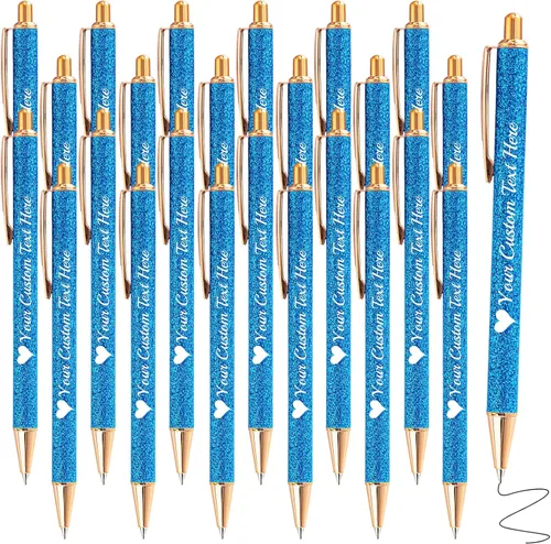 Vista 79 de Bolígrafos de purpurina personalizados con nombre impreso, bolígrafo personalizado con barril de metal, retráctil, bonito y elegante, regalos