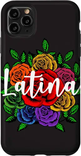 Vista 4 de iPhone 12 mini latina con patrón de rosas florales para mujeres mexicanas caso de regalo