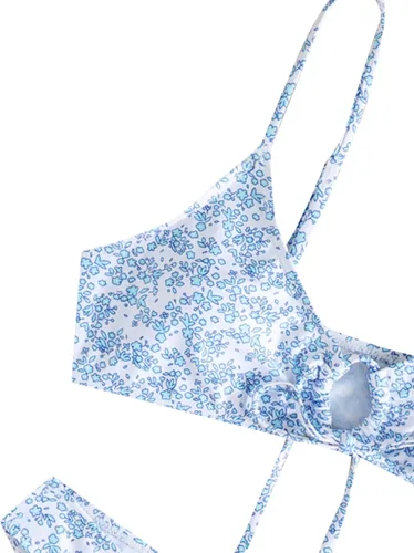 Vista 3 de SOLY HUX Traje de baño de 2 piezas con estampado floral para mujer