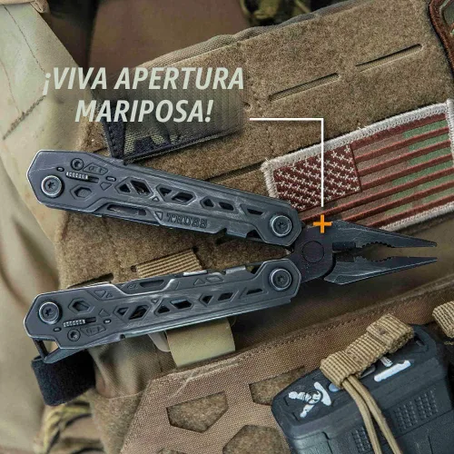 Vista 2 de Gerber Gear Truss Multiherramienta, regalos para hombres, alicates de punta de aguja EDC 17 en 1, incluye cuchillo de bolsillo, destornillador