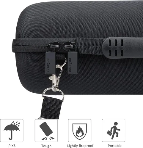 Vista 6 de co2CREA Funda de viaje rígida de repuesto para altavoz Bluetooth impermeable JBL Charge 4 / Charge 5 (funda negra)