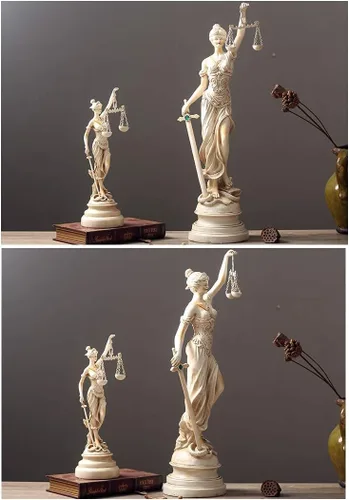 Vista 3 de Escultura de mesa estatua de la diosa de la justicia Mis diosa personaje de artesanía modelo escultura decoración de escritorio decoración del hogar