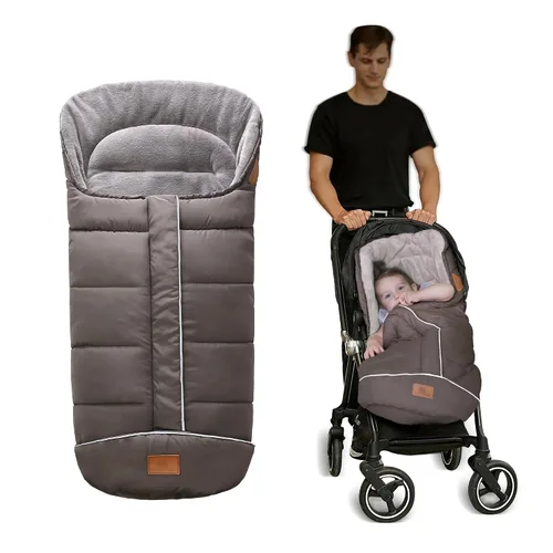 Vista 11 de LAT - Saco de dormir para bebé, cálido, universal, saco de dormir para cochecito para clima frío, saco impermeable para niños pequeños