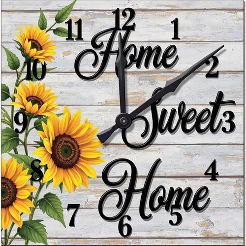 Vista 5 de Farmhouse Silent Wooden Wall Clock Non-Ticking Battery Operated 10" Retro Rustic Arabic Numerals Colorful Decorative Small Wall Clocks for Living