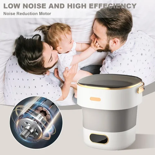Vista 4 de Lavadora portátil, Mini lavadora de 13L de gran capacidad mejorada, lavadora plegable para limpieza profunda de ropa interior, ropa pequeña de bebé