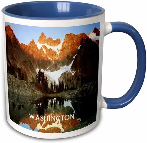Vista 11 de 3dRose Lake Ann Washington State - Taza de dos tonos (11 onzas), color negro