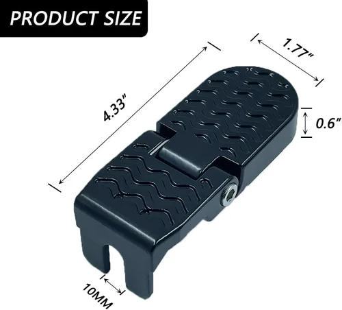 Vista 2 de LOOEEL 1 par 0.394 in U ranura bicicleta pedales trasero plegable asiento trasero pedales pedales ciclismo accesorios para bicicleta de montaña