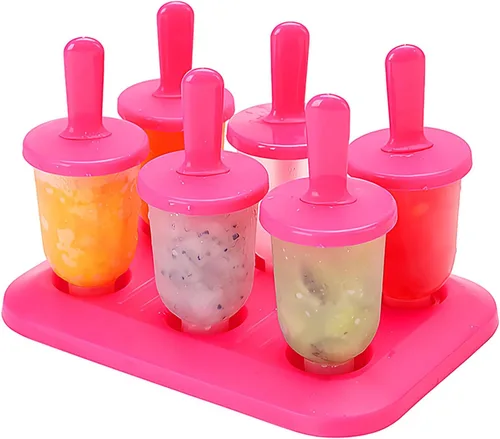 Vista 13 de 6 moldes para paletas de hielo, moldes de paletas con palos, para paletas de helado de bricolaje (azul, largo)
