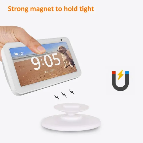 Vista 4 de AutoSonic Soporte compatible con Amazon Echo Show 5 (1ª generación y 2ª generación) Diseño ajustable para mejorar el ángulo de visión Magnético