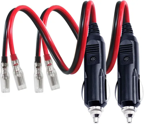 Vista 6 de [1 PAQUETE] Enchufe Macho de Encendedor de Cigarrillos de Repuesto de 12 Voltios con Cables - Adaptador de Coche Kit de Cargador de Batería DC