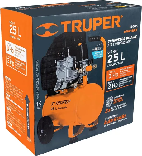 Vista 4 de Compresor horizontal 25 L, 3 HP (potencia máxima), 120 V