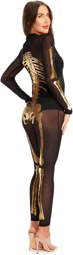 Vista 14 de Tipsy Elves Form Fitting & Flattering Skeleton Bodysuit for Halloween - Women's Skeleton Costume
