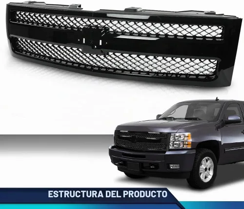Vista 9 de PIT66 Parrilla delantera compatible con Chevy Silverado 1500 LS LT LTZ WT 2007-2013 /Silverado 1500 Hybrid 2009-2013/Silverado 1500 XFE 2010-2013