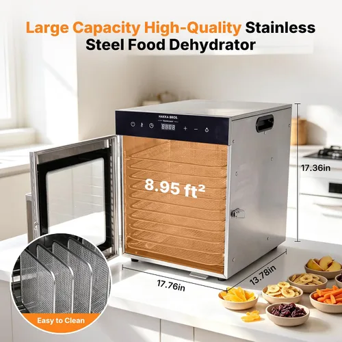 Vista 8 de Máquina deshidratadora de alimentos Hakka 10-Bandejas, 800W para Jerky