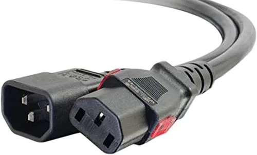 Vista 33 de Cable de alimentación C2G, cable de extensión corto, cable de extensión de alimentación, cable de alimentación de bloqueo, 10A, 250V, negro, 1 pie