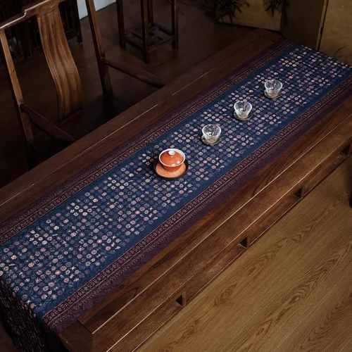 Vista 15 de Extra Long 2-Piece Table Runner Set 118, Waterproof Banquet Table Decor, Double Sided Event Cloth, Heavy Duty Tea Mat, Washable Reversible Brocade