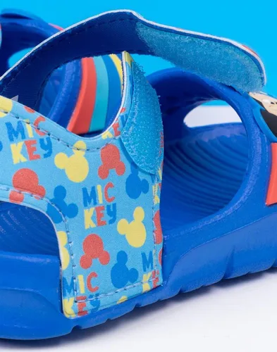 Vista 7 de Disney Mickey Mouse - Sandalias para niños Deslizadores para niños y niñas con correa de apoyo para niños pequeños Zapatos de piscina azules sin