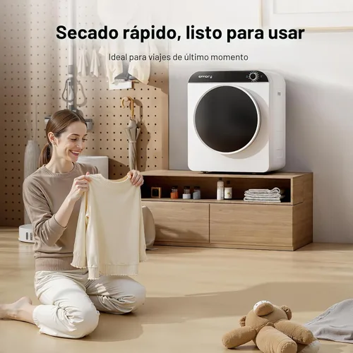 Vista 4 de Secadora de ropa portátil de 120 V, 830 W, compacta, máquina eléctrica de 2.0 pies cúbicos para espacios pequeños, apartamentos, casas rodantes