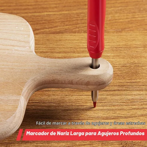 Vista 3 de Enhon Paquete de 6 lápices de carpintero con sacapuntas, lápices mecánicos de carpintero con 36 repuestos, lápiz de construcción resistente