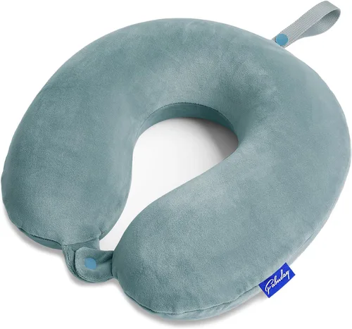 Vista 9 de Fabuday - Almohada de viaje de espuma viscoelástica, almohada para apoyar el cuello y la cabeza para usar en viajes en avión, en el auto, hogar u