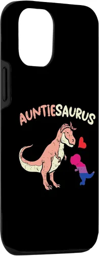 Vista 3 de iPhone 14 Auntiesaurus Gay Aunt Dinosaur Dino LGBTQ Bisexual Flag Bi Case