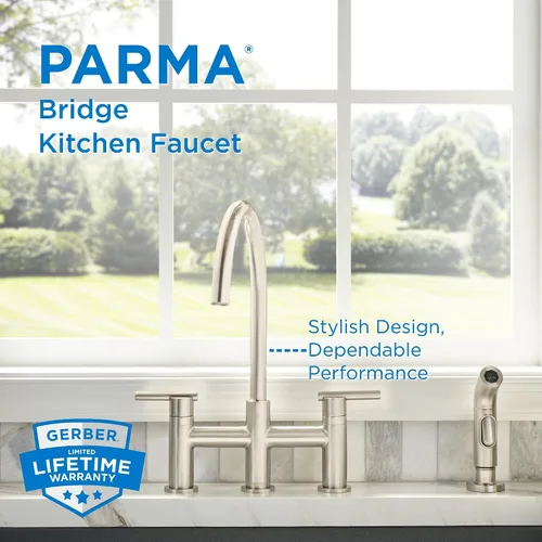 Vista 2 de Gerber Grifo de cocina Parma de fontanería con spray Acero inoxidable