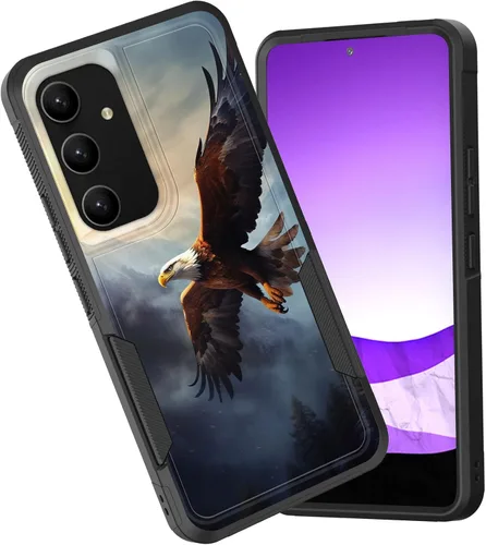 Vista 45 de Funda para Galaxy A15 5G, doble capa híbrida resistente a prueba de golpes, policarbonato duro, silicona suave, TPU, funda protectora para Samsung