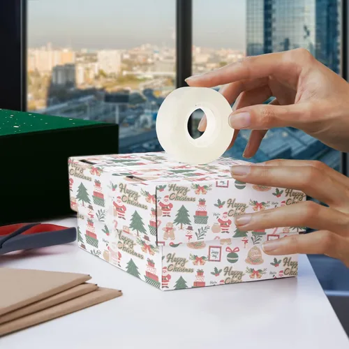 Vista 4 de Cinta transparente, 16 rollos de repuesto de cinta transparente para dispensadores, cinta invisible extra larga de 1800 pulgadas, cinta brillante