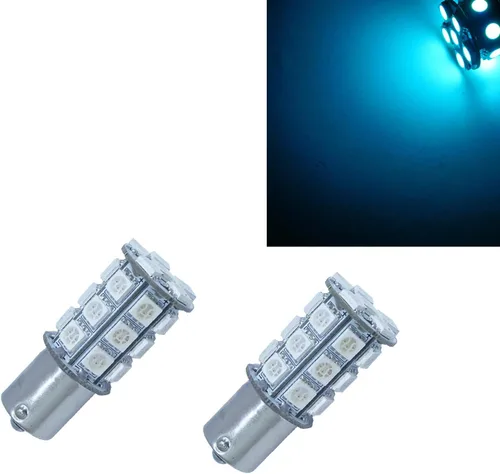 Vista 23 de PA 2 bombillas LED azules 13SMD 1156 para señal de giro, marcador lateral