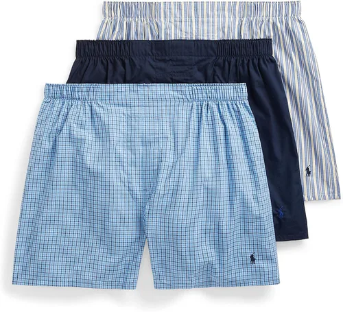 Vista 11 de POLO RALPH LAUREN Paquete de ropa interior tipo boxers, paquete de 3, ropa interior tejida de algodón de ajuste clásico para hombre