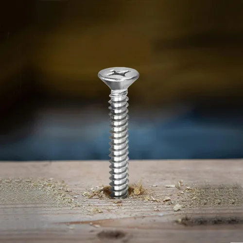 Vista 5 de Tornillos de madera de 1/2 pulgada #4 x 1/2", 100 tornillos de acero inoxidable 18-8 (304), cabeza plana Phillips, tornillos autorroscantes rápidos