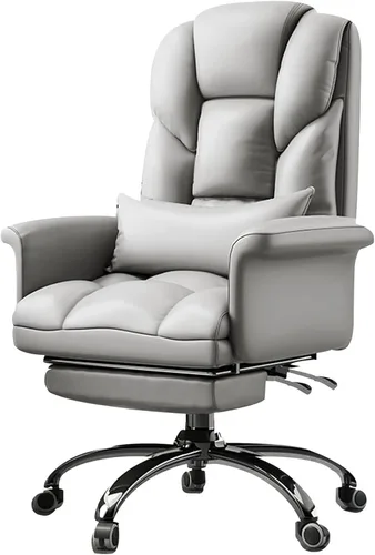 Vista 9 de Ergonomic Office Chair with Footrest, High Back PU Leather Executive Computer Chair with 135° Backrest and Lumbar Support for Home Desk Task, Easy