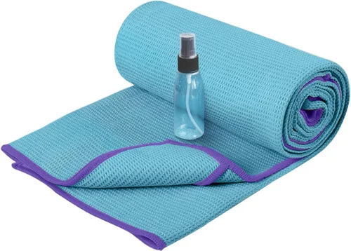 Vista 10 de Heathyoga Toalla de yoga caliente antideslizante, toalla de microfibra antideslizante, diseño exclusivo de bolsillos en las esquinas, doble agarre
