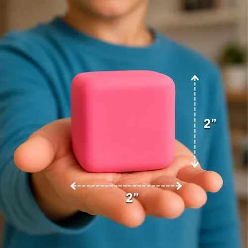 Vista 2 de Juguetes antiestrés para niños y adultos: cubo de estrés de elevación lenta
